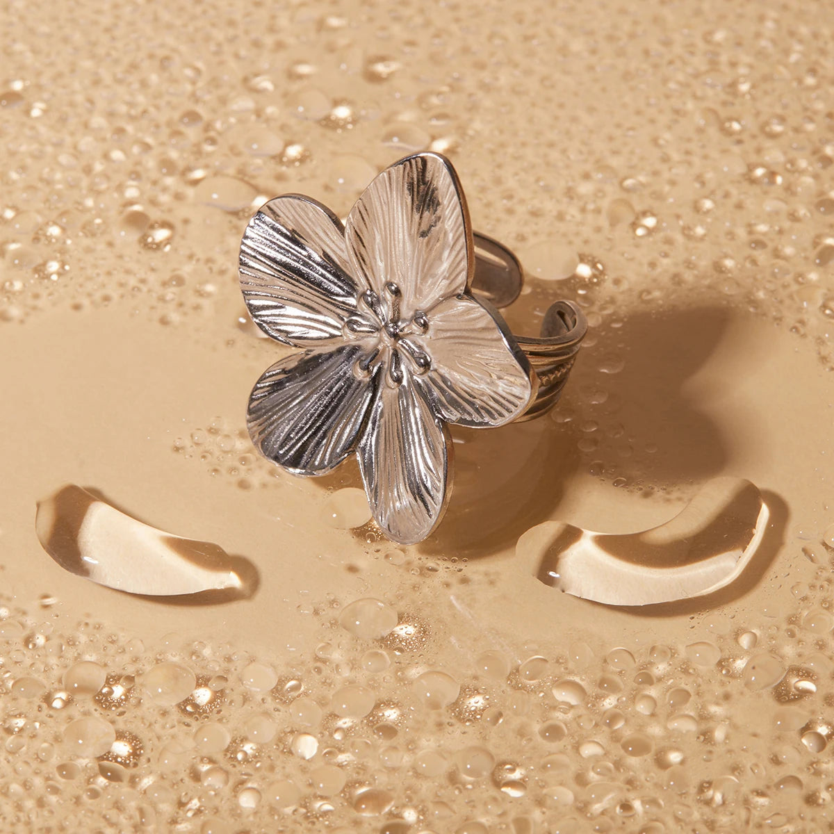 Flower Ring Silver - Serene Panache